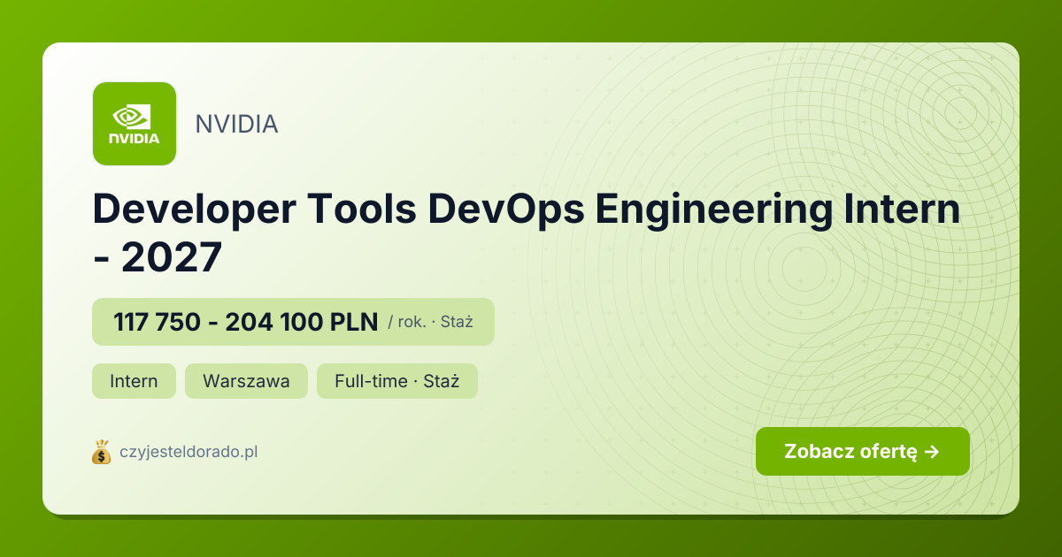 Developer Tools DevOps Engineering Intern - 2027 - NVIDIA | Czy Jest ...